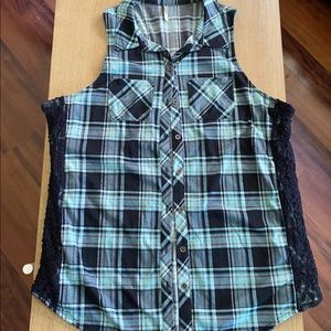 Vanity - Sleeveless Tank Top Button Down
